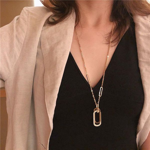 pendant necklaces long simple all-match sweater chain female trend instagram diamond set necklace, Silver
pendant necklaces long simple all-match sweater chain female trend instagram diamond set necklace, Silver