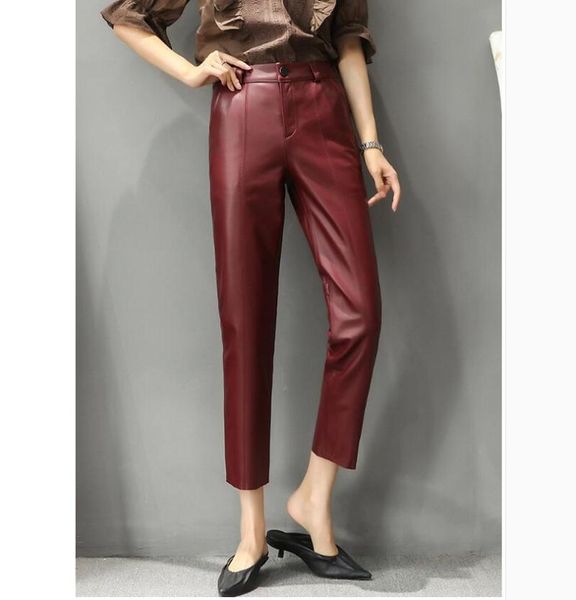slim-leg women's tight-fitting genuine sheep skin nine-point all-match pencil pants casual full leather & capris, Black;white
slim-leg women's tight-fitting genuine sheep skin nine-point all-match pencil pants casual full leather & capris, Black;white