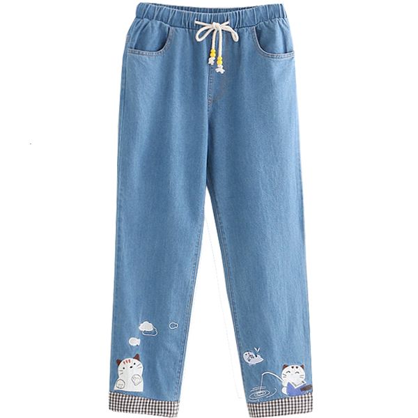 autumn cute blue denim pants teen girl mori kawaii cartoon cat casual trousers vintage women 90 student high waist stretch jeans, Black;white
autumn cute blue denim pants teen girl mori kawaii cartoon cat casual trousers vintage women 90 student high waist stretch jeans, Black;white
