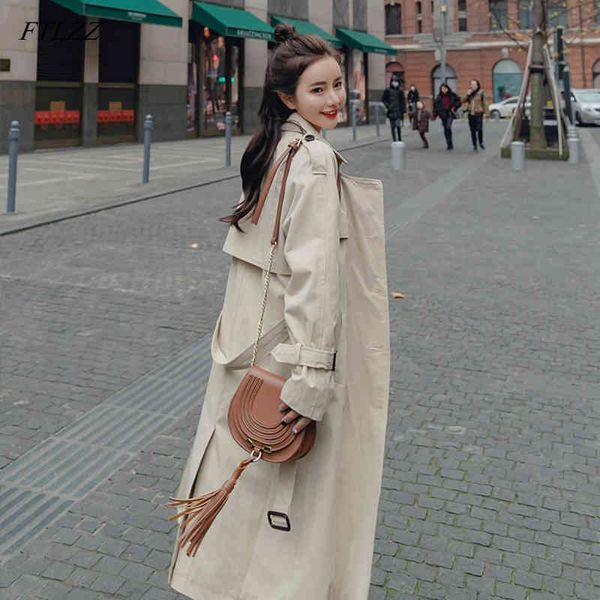 casual women trench coat slim double breasted long coats autumn vintage with belt windbreaker outwear 210423, Tan;black
casual women trench coat slim double breasted long coats autumn vintage with belt windbreaker outwear 210423, Tan;black