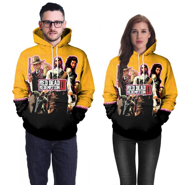 red dead revision hoodie digital printing 3d spring and autumn couples dress trend, Black
red dead revision hoodie digital printing 3d spring and autumn couples dress trend, Black