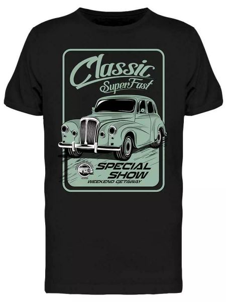 super fast classic tee men's -image by shutterstock, White;black