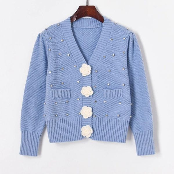 women's knits & tees fashion sweater cardigans women v-neck knit floral buttons jersey casual outerwwear pink blue 2021 autumn kor, White
women's knits & tees fashion sweater cardigans women v-neck knit floral buttons jersey casual outerwwear pink blue 2021 autumn kor, White