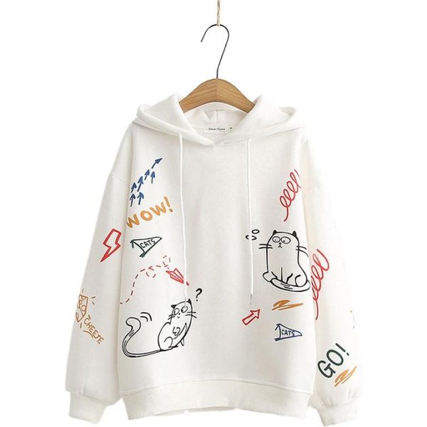 women's hoodies & sweatshirts winter graffiti hooded sweatshirt plus fleece warm loose long sleeve casual tracksuits pullover 2010920, Black
women's hoodies & sweatshirts winter graffiti hooded sweatshirt plus fleece warm loose long sleeve casual tracksuits pullover 2010920, Black