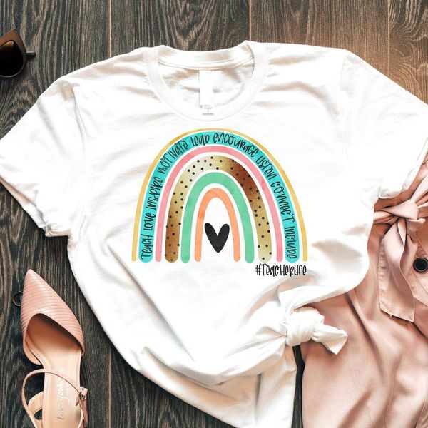 rainbow heart love teacher causal womens t shirt cotton cute with saying quote plus size graphic, White
rainbow heart love teacher causal womens t shirt cotton cute with saying quote plus size graphic, White