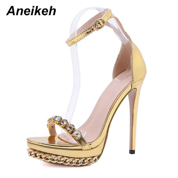 dress shoes aneikeh fashion women sandals summer rhinestone metal decoration peep toe chain buckle platform high heels party, Black
dress shoes aneikeh fashion women sandals summer rhinestone metal decoration peep toe chain buckle platform high heels party, Black