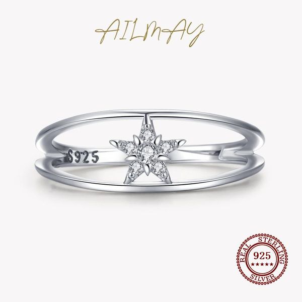 cluster rings ailmay arrival fashion 925 sterling silver stars ring clear zircon double layer for women wedding engagement jewelry, Golden;silver
cluster rings ailmay arrival fashion 925 sterling silver stars ring clear zircon double layer for women wedding engagement jewelry, Golden;silver