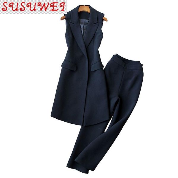 women's long pants suit office 2021 autumn and winter sleeveless ladies blazer elegant wide-leg trousers two-piece two piece, White
women's long pants suit office 2021 autumn and winter sleeveless ladies blazer elegant wide-leg trousers two-piece two piece, White