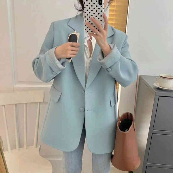 women's wool & blends spring green blazer korean woman single breasted suit casual pink dress femme elegant jacket gnce, Black
women's wool & blends spring green blazer korean woman single breasted suit casual pink dress femme elegant jacket gnce, Black