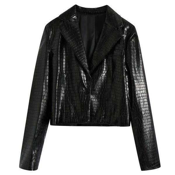 agong notched blazers women fashion black single button short jackets elegant casual pu leather suits female ladies ix women's &, White;black
agong notched blazers women fashion black single button short jackets elegant casual pu leather suits female ladies ix women's &, White;black