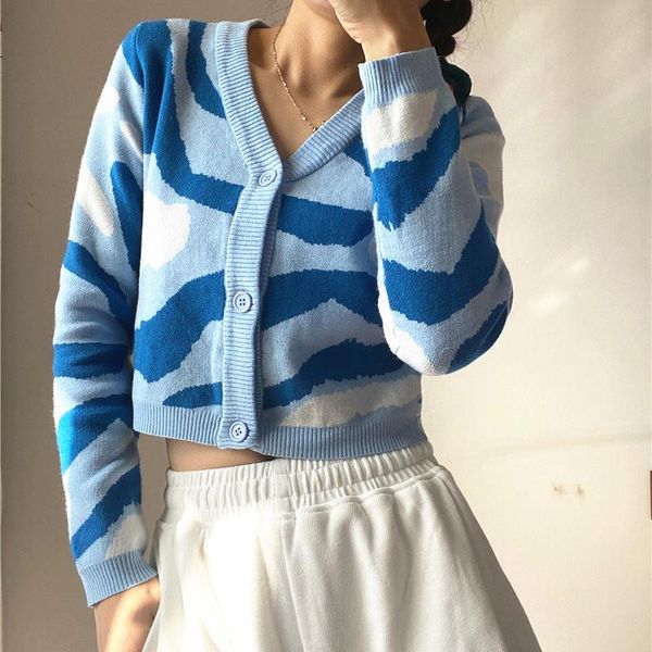 women's knits & tees women cardigan sweaters y2k button down cropped long sleeve abstract print knit sweater autumn fall knitwear, White
women's knits & tees women cardigan sweaters y2k button down cropped long sleeve abstract print knit sweater autumn fall knitwear, White