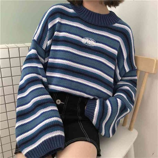 women autumn casual oversized sweaters harajuku o neck drop shoulder batwing sleeve knitted jumper student loose cute sweater 210914, White;black
women autumn casual oversized sweaters harajuku o neck drop shoulder batwing sleeve knitted jumper student loose cute sweater 210914, White;black
