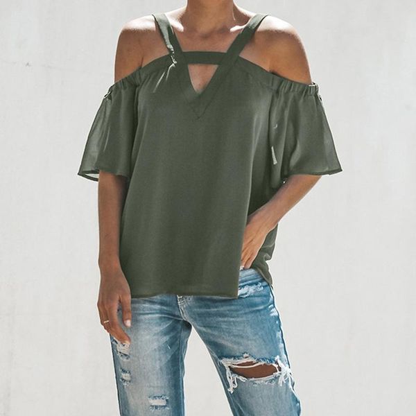 women's t-shirt womens cold off shoulder t shirt v neck short sleeve summer vintage clothes tee femme camisetas de mujer, White
women's t-shirt womens cold off shoulder t shirt v neck short sleeve summer vintage clothes tee femme camisetas de mujer, White