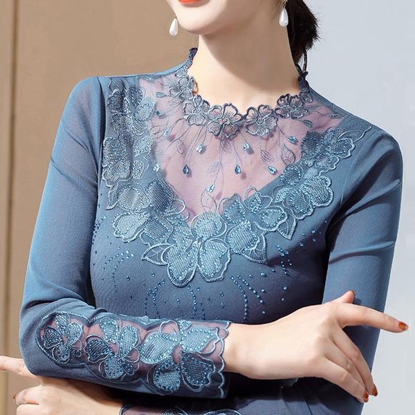 women's t-shirt 2021 spring autumn women elegant slim long sleeve lace plus size flower drilling mesh tees blusas, White
women's t-shirt 2021 spring autumn women elegant slim long sleeve lace plus size flower drilling mesh tees blusas, White