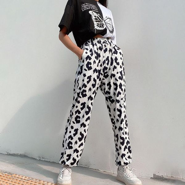 women's pants & capris women casual elastic high waist cow print summer jogger spring autumn long harem femme, Black;white
women's pants & capris women casual elastic high waist cow print summer jogger spring autumn long harem femme, Black;white