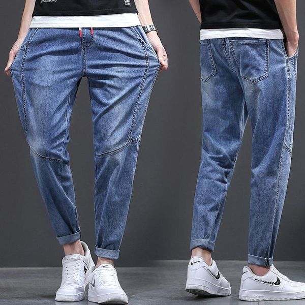 men's jeans summer thin slim-fit feet pants korean version of the spring and autumn trend casual trendy brand, Blue
men's jeans summer thin slim-fit feet pants korean version of the spring and autumn trend casual trendy brand, Blue