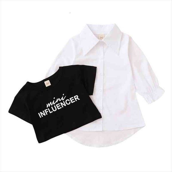 1 5years toddler fashionable kid girl skirt suit long sleeve lapel collar shirt o neck short top, White
1 5years toddler fashionable kid girl skirt suit long sleeve lapel collar shirt o neck short top, White