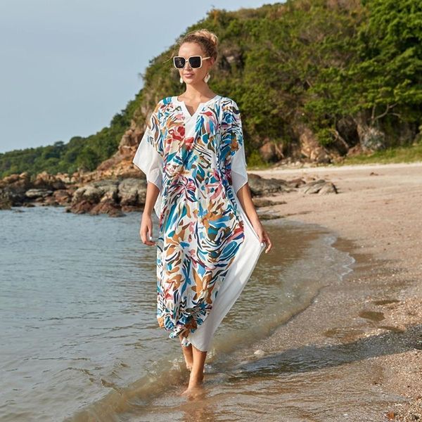 womens ethnic turkish kaftan colorful floral print bikini swimsuit cover up v-neck sheer mesh oversized beach dress 77hc women's swimwe, White;black
womens ethnic turkish kaftan colorful floral print bikini swimsuit cover up v-neck sheer mesh oversized beach dress 77hc women's swimwe, White;black