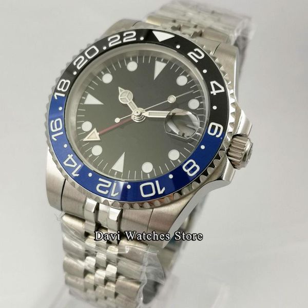 wristwatches 40mm black dial red gmt luxury automatic watch sapphire glass ceramic bezel men's watches, Slivery;brown
wristwatches 40mm black dial red gmt luxury automatic watch sapphire glass ceramic bezel men's watches, Slivery;brown