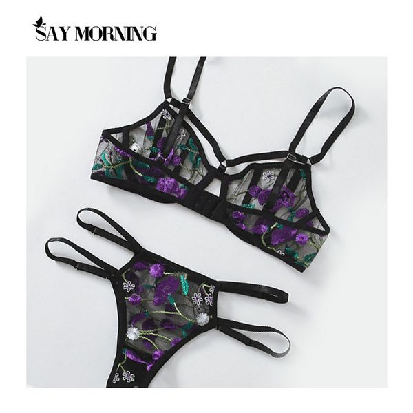 say morning new 2021 women guipure lace underwire lingerie hollow out floral bra thong two piece underwear set, Red;black
say morning new 2021 women guipure lace underwire lingerie hollow out floral bra thong two piece underwear set, Red;black