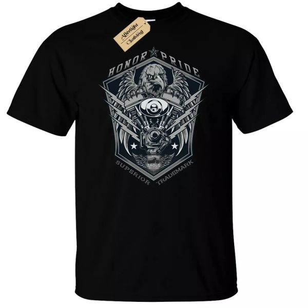 eagle engine t shirt man honor pride, White;black