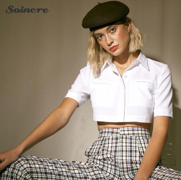 women's blouses & shirts women 2021 fashion turn down collar short sleeved white shirt pocket casual summer female y2k girl's blo
women's blouses & shirts women 2021 fashion turn down collar short sleeved white shirt pocket casual summer female y2k girl's blo