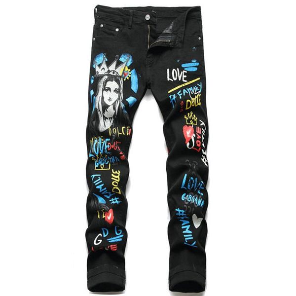Men Washes High Quality Jeans Vintage Print Stretch Slim Straight Jean All Seasons Personality Designer Man Long Pants, Blue
Men Washes High Quality Jeans Vintage Print Stretch Slim Straight Jean All Seasons Personality Designer Man Long Pants, Blue