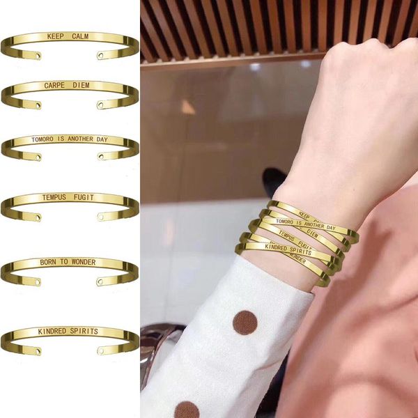engraved bangle carpe diem,kindred spirits metal lettering bracelet charmcuff bracelets women fashion accessories gift charm, Golden;silver
engraved bangle carpe diem,kindred spirits metal lettering bracelet charmcuff bracelets women fashion accessories gift charm, Golden;silver