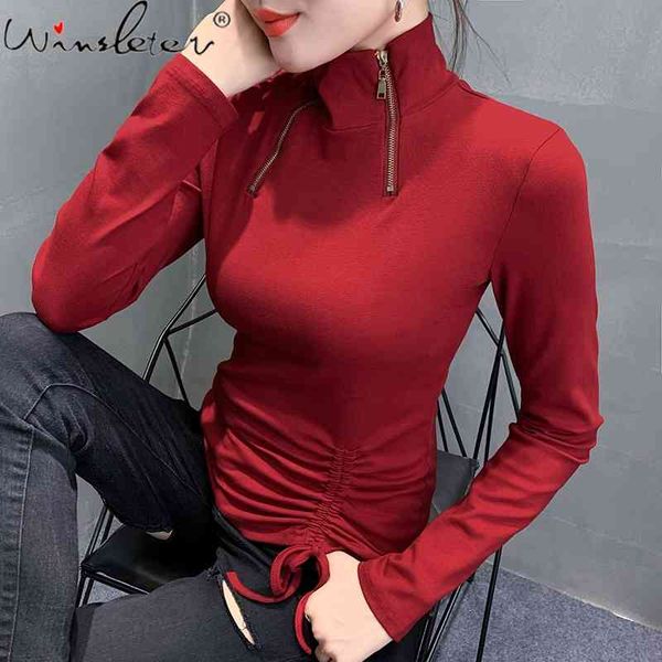 women's t-shirt fall winter european clothes tshirt fashion zipper turtleneck lace up bottoming shirt ropa mujer cotton women tees, White
women's t-shirt fall winter european clothes tshirt fashion zipper turtleneck lace up bottoming shirt ropa mujer cotton women tees, White