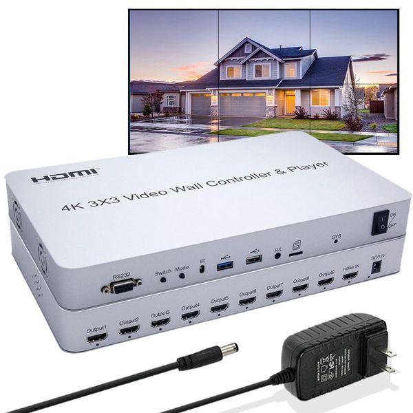 3x3 video wall controller usb player rs232 kvm processor splicer 2x2 2x3 2x4 1x3 1x4 3x2 4x2 can cascade 3x4 4x4 audio cables & connect conn
3x3 video wall controller usb player rs232 kvm processor splicer 2x2 2x3 2x4 1x3 1x4 3x2 4x2 can cascade 3x4 4x4 audio cables & connect conn