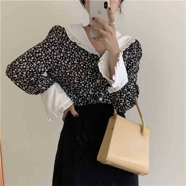 romance print-floral ruffles vintage plus feminine elegant chic loose casual fashion sweet all-match shirts 210525, White
romance print-floral ruffles vintage plus feminine elegant chic loose casual fashion sweet all-match shirts 210525, White