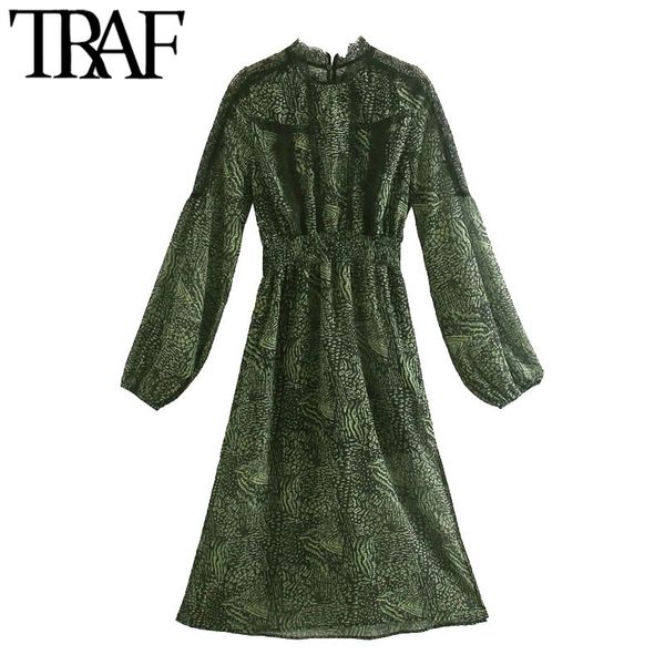 traf women chic fashion with lace animal print midi dress vintage long sleeve elastic waist female dresses vestidos 210415, Black;gray
traf women chic fashion with lace animal print midi dress vintage long sleeve elastic waist female dresses vestidos 210415, Black;gray