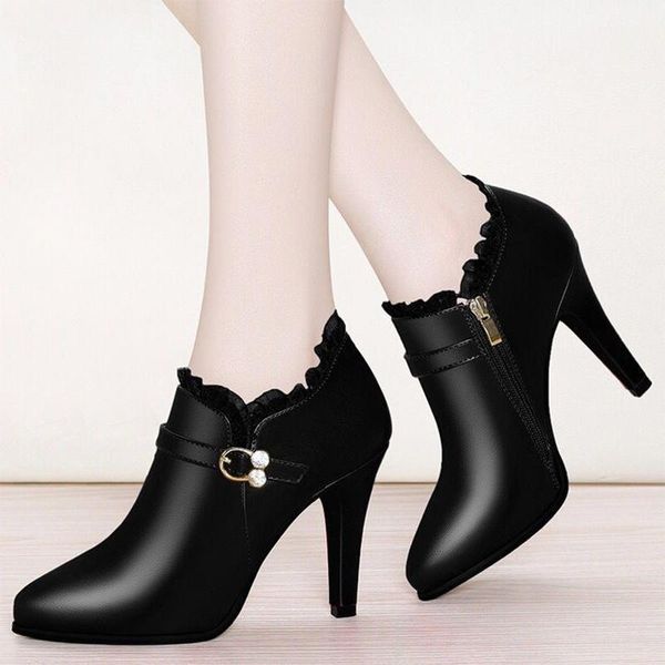 boots woman ankle women metal decoration female high heels warm zipper shoes women's thin heel ladies pointed toe footwear 2021, Black
boots woman ankle women metal decoration female high heels warm zipper shoes women's thin heel ladies pointed toe footwear 2021, Black