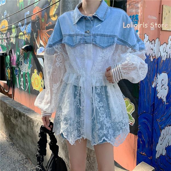 women's jackets women sleeve denim jacket spring autumn 2021 thin nets yarn perspective embroidery lace splice korean, Black;brown
women's jackets women sleeve denim jacket spring autumn 2021 thin nets yarn perspective embroidery lace splice korean, Black;brown