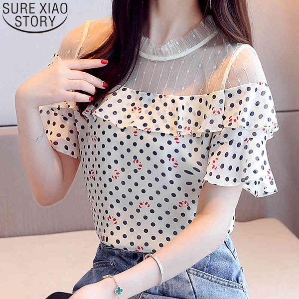 summer short sleeve sweet women dot print mesh chiffon splice blouses causal fashion korean ruffles blusas shirts 9617 210417, White
summer short sleeve sweet women dot print mesh chiffon splice blouses causal fashion korean ruffles blusas shirts 9617 210417, White