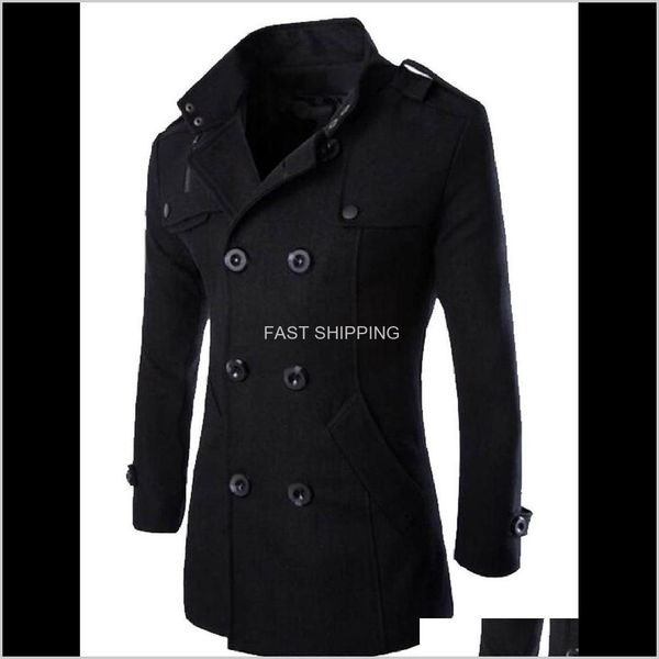 men's wool blends apparel mens british double breasted warm coats winter slim outerwear male fashion clothing zagbh, Black
men's wool blends apparel mens british double breasted warm coats winter slim outerwear male fashion clothing zagbh, Black