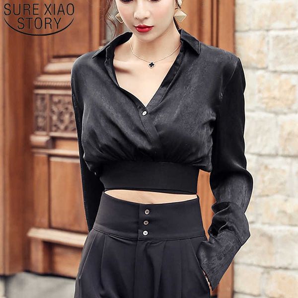 spring hong kong-style chic high waist bands women blouse high waist slim v-collar brass ladies' shirt chemise 8202 50 210528, White
spring hong kong-style chic high waist bands women blouse high waist slim v-collar brass ladies' shirt chemise 8202 50 210528, White