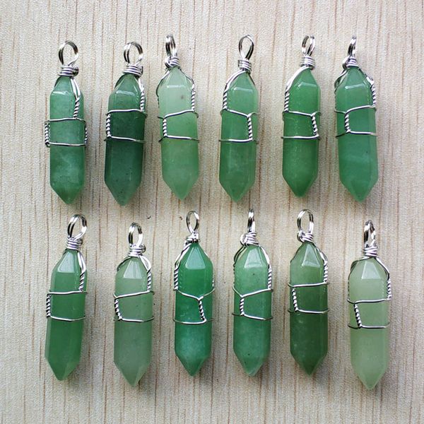 silver color wire wrapped green aventurine pillar charms hexagon pendulum pendant healing crystal stone hangings fashion jewelry making whol, Bronze;silver
silver color wire wrapped green aventurine pillar charms hexagon pendulum pendant healing crystal stone hangings fashion jewelry making whol, Bronze;silver