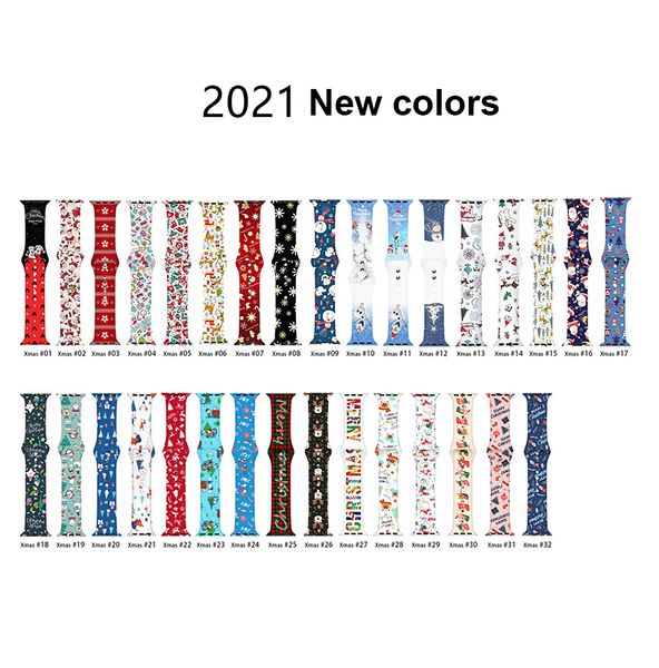32 colors christmas printed silicone band iwatch bracelet straps for apple watch series 7/6/5/4/3/2 se 40 41 44 45mm watchband
32 colors christmas printed silicone band iwatch bracelet straps for apple watch series 7/6/5/4/3/2 se 40 41 44 45mm watchband