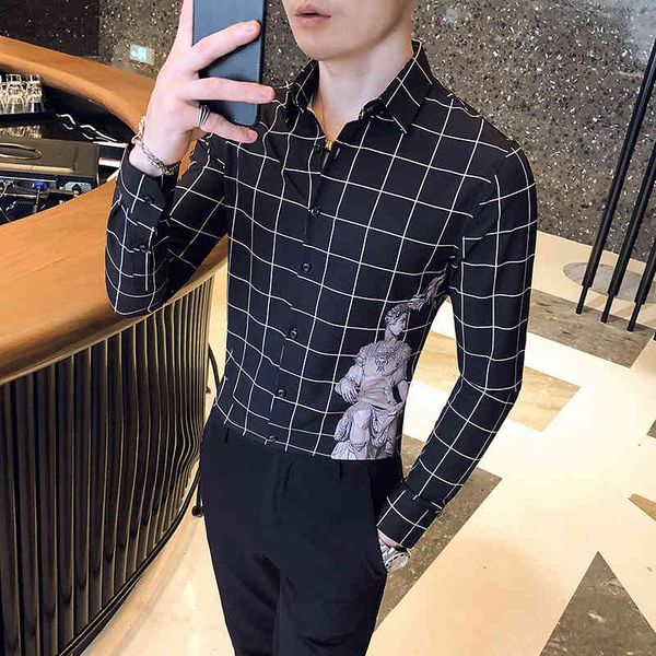 men's casual shirts estilo britnico camisa masculina moda primavera nova manga longa camisas xadrez para roupas masculinas ajuste fino, White;black
men's casual shirts estilo britnico camisa masculina moda primavera nova manga longa camisas xadrez para roupas masculinas ajuste fino, White;black