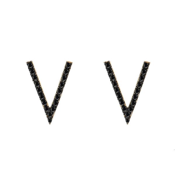 dangle earrings bella jewelry popular style temperament goddess simple letter v, Silver 
dangle earrings bella jewelry popular style temperament goddess simple letter v, Silver