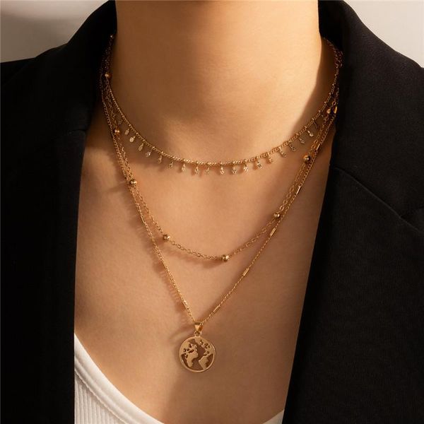huatang vintage gold color map pendant necklace for women boho multilayer charming clavicle chain choker female party jewelry necklaces, Silver
huatang vintage gold color map pendant necklace for women boho multilayer charming clavicle chain choker female party jewelry necklaces, Silver