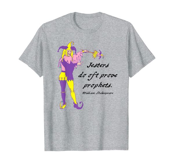 jesters do oft prove prophets tshirt - shakespeare quote, White;black
jesters do oft prove prophets tshirt - shakespeare quote, White;black