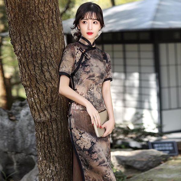 ethnic clothing vestidos improved female elegant chinese dress satin slim retro button qipao classic mandarin collar cheongsams plus si, Red
ethnic clothing vestidos improved female elegant chinese dress satin slim retro button qipao classic mandarin collar cheongsams plus si, Red