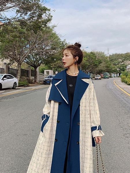 women's trench coats mid-length patchwork women coat 2021 autumn winter trend color contrast windbreaker fashion notched collar overcoa, Tan;black
women's trench coats mid-length patchwork women coat 2021 autumn winter trend color contrast windbreaker fashion notched collar overcoa, Tan;black