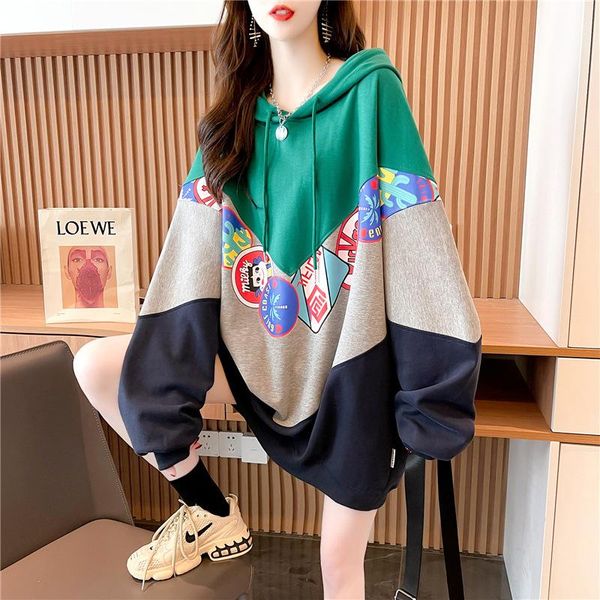 women's hoodies & sweatshirts spring and autumn collision-colored patchwork pullover, hoodie, oversized long printed long-sleeve jacket, Black
women's hoodies & sweatshirts spring and autumn collision-colored patchwork pullover, hoodie, oversized long printed long-sleeve jacket, Black