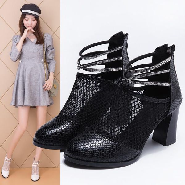boots 2021 summer hollow mesh ladies high-heeled breathable trend women's shoes personality street fashion, Black
boots 2021 summer hollow mesh ladies high-heeled breathable trend women's shoes personality street fashion, Black