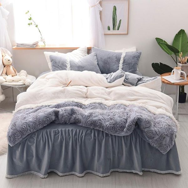 bedding sets 4pcs pile fabric wrinkle lace luxury king size duvet cover set bed skirt bedclothes pillowcase
bedding sets 4pcs pile fabric wrinkle lace luxury king size duvet cover set bed skirt bedclothes pillowcase