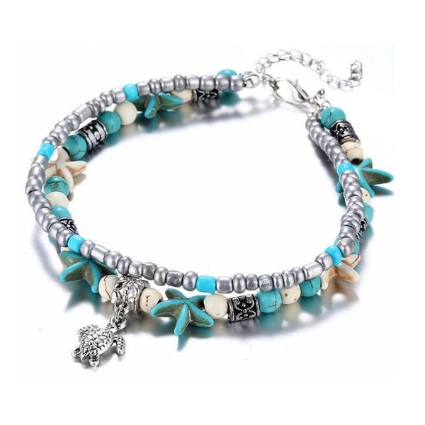 anklets starfish bead double layer anklet bracelet tortoise pendant barefoot sandals chaine pied cheville pour women jewelry, Red;blue
anklets starfish bead double layer anklet bracelet tortoise pendant barefoot sandals chaine pied cheville pour women jewelry, Red;blue