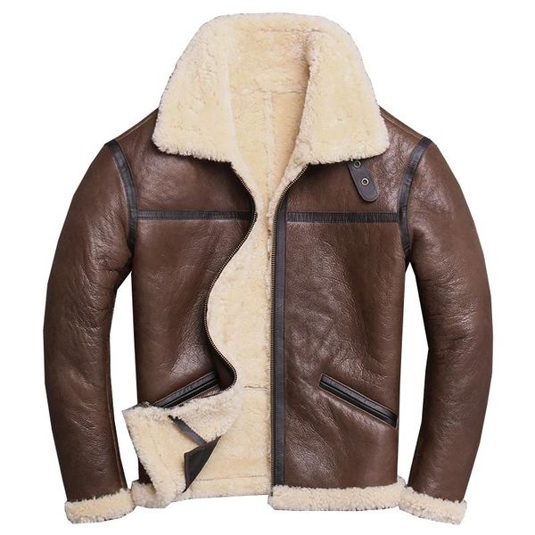 men's leather & faux 2021 brown men military style shearling coat plus size 4xl genuine sheepskin winter thick american natural jacket, Black
men's leather & faux 2021 brown men military style shearling coat plus size 4xl genuine sheepskin winter thick american natural jacket, Black